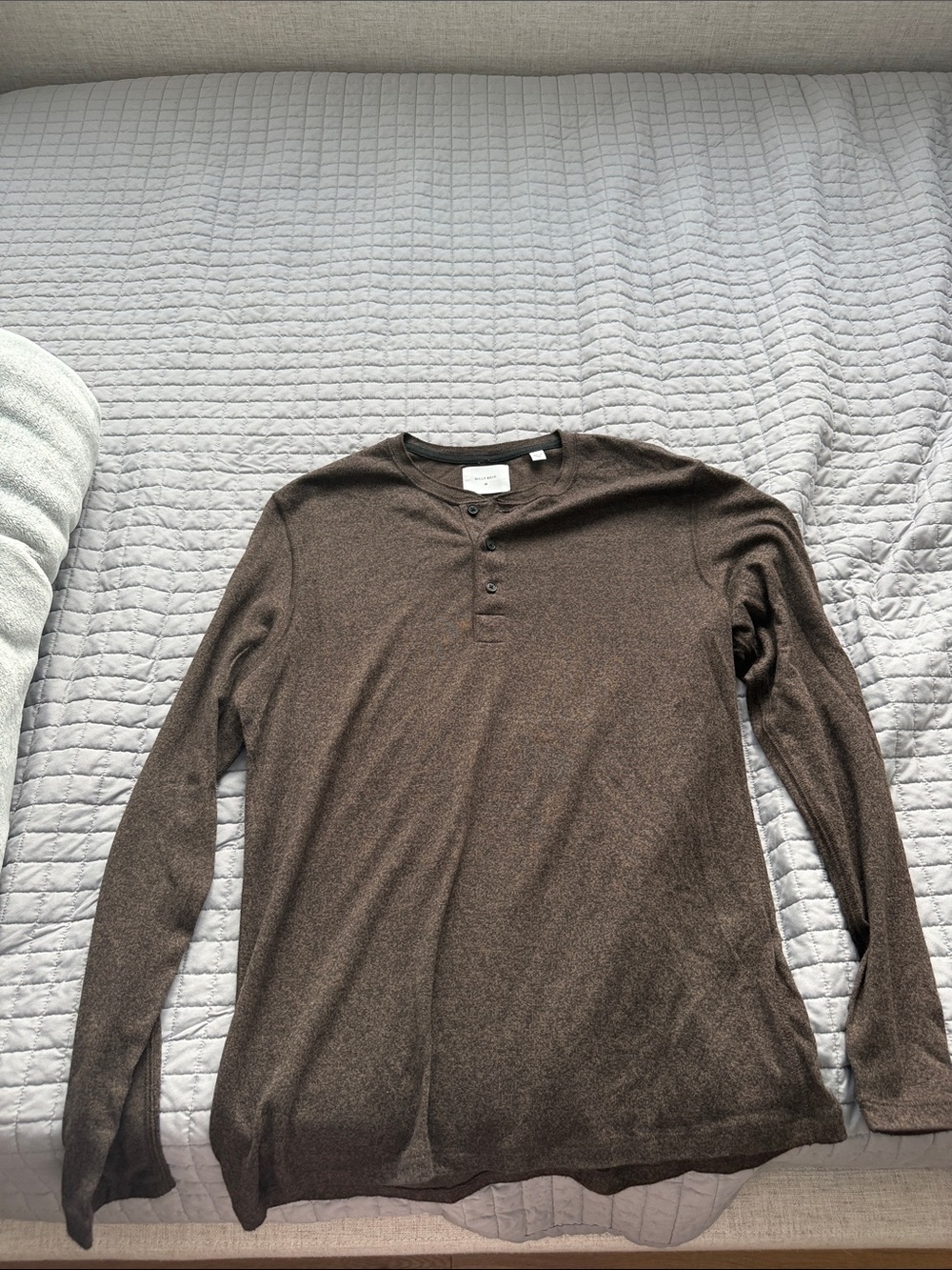 Billy Reid Brown Long-Sleeve Henley